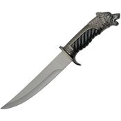China Made 211471WSL Wolf Pack Dagger Satin Fixed Blade Knife Black and Pewter Handles
