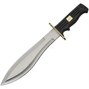 China Made 211491 Big Bad Bolo Bowie Satin Fixed Blade Knife Black Handles