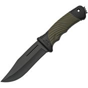 China Made 211493PL Black Fixed Blade Knife Black and Green Handle