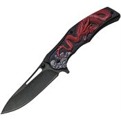 China Made 300491RD Dragon Linerlock Knife Assist Open Red