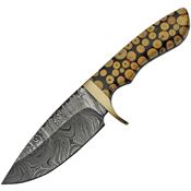 Damascus 1210 Fixed Blade Knotted Wood