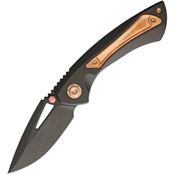 EOS 064 Dorado S Black Framelock Knife Copper Handles