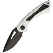 EOS 066 Dorado S Black Framelock Knife White Handles