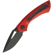EOS 067 Dorado S Black Framelock Knife Red Handles