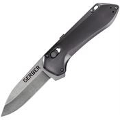 Gerber 1518 Highbrow 1518 Pivot Lock Assist Open Stonewash Knife Gray Handles