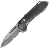 Gerber 1519 Highbrow Pivot Lock Assist Open Stonewash Knife Gray Handles