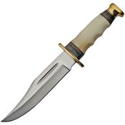 Pakistan 203412BO Satin Fixed Blade Knife Bowie Bone Handles