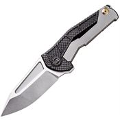 We Knife Co Ltd 915A Sugga Framelock Knife Gray/Carbon Fiber Handles