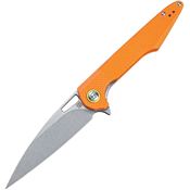 Artisan Knives 1821PSOEF Small Archaeo Linerlock Knife Orange Handles