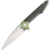 Artisan Knives 1821GBU03 Archaeo Framelock Knife Blue Handles