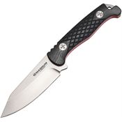 Boker Tree Brand Knives 02MB201 Life Fixed Blade Satin Knife Black Textured Handles