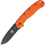 ESEE Knives 1301ORB Avispa Black Framelock Knife Orange Handles