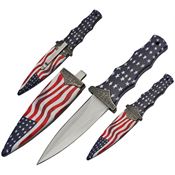 China Made 211468 Boot Satin Fixed Blade Knife American Flag Artwork Handles
