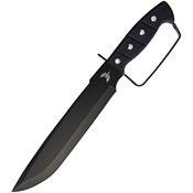 Combat Ready Knives 113 D Guard Bowie Black Fixed Blade Knife Black Handles