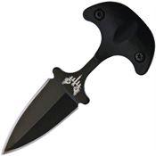 Combat Ready Knives 112 Neck Black Fixed Blade Knife Black Handles