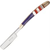 Elk Ridge Knives 955AF Folding Razor Red White Blue