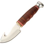 Ka-Bar Knives 1234 Game Hook Hunter Fixed Blade Knife Polished Leather Handles