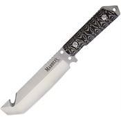 Marbles Outdoors Knives 469 Tanto Satin Fixed Blade Knife Black and Grey Handles