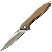 Maniago Knife Makers M022 Cellina Slip Joint Satin Folding Knife Bronze Handles