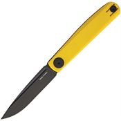 Real Steel Knives 7843 GSlip Slipjoint Black Folding Knife Yellow Handles