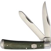 Rough Rider Knives 1990 Trapper Green Micarta