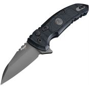 SIG Knives 16162 X-1 Microflip Wharncliffe Button Lock Knife Black Handles