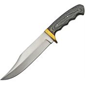 Pakistan 203421BK Mountain Lion Satin Fixed Blade Knife Black Handles