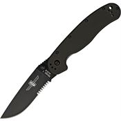 Ontario 8847 RAT-1 Satin Linerlock Knife Black Handles