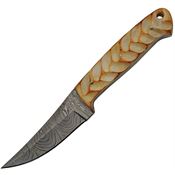 Damascus 1244 Hunting Knife Bone Leaf