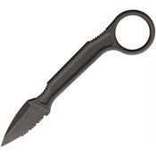 Bastinelli Creations 223S SPADE Serrated Fixed Blade Knife Stonewash Ring Handles