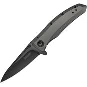 Kershaw 2200 Grid Black Assist Open Framelock Knife Gray Handles