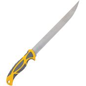 Smith's Sharpeners 51056 Regal River Fillet 9in Satin Fixed Blade Knife Gray/Yellow Handles
