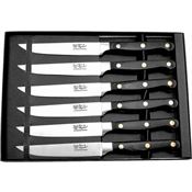 Hen & Rooster I009 Steak Knife Set Black Wood