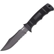 SOG M37NCP Seal Pup with Nylon Sheath Grey Fixed Blade Knife Black Handles