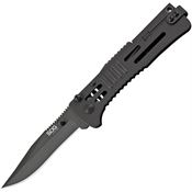 SOG SJ32CP Slimjim Black Assist Open Lockback Knife Black Handles