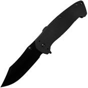 ABKT Tac 060 Night Stroke Assist Open Black Linerlock Knife Black Handles