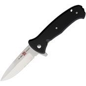 Al Mar K2203 SERE 2020 Assist Open Part Serrated Linerlock Knife Black Handles