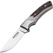 Boker 121535HH Integral Hunter Satin Fixed Blade Knife Stag Handles