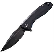 Civivi 801H Baklash Black Stonewashed Linerlock Knife Black Handles