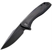 Civivi 801I Baklash Black Stonewashed Linerlock Knife Black/Carbon Fiber Handles