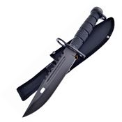 Frost HK1649 Bowie ABS Titanium Grey Fixed Blade Knife Black Handles