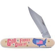 Frost N223 God Family Country Satin Folding Knife Ivory Handles