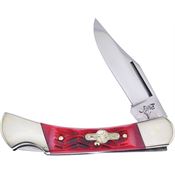 Frost B110RPB Clip Point Lockback Knife Red Bone Handles