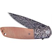 Hen & Rooster 012BRLW Linerlock Knife A/O Burl Wood