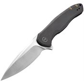 WE 2001G Kitefin Framelock Knife Black Stonewashed Handles