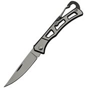 China Made 211506 Carabiner Folder Knife Black & Silver Handles