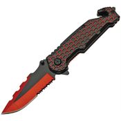 China Made 300485 Honeycomb Linerlock Knife Red