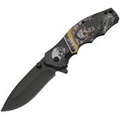 China Made 300502NW Skull Linerlock Knife A/O