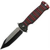 China Made 300510RD Stripe Linerlock Knife A/O Red