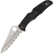 Spyderco 91SBK2 Pacific Salt 2 Serrated H2 Lockback Knife Black Handles